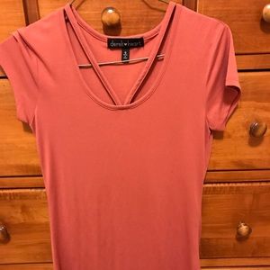 Salmon- colored Mini Dress